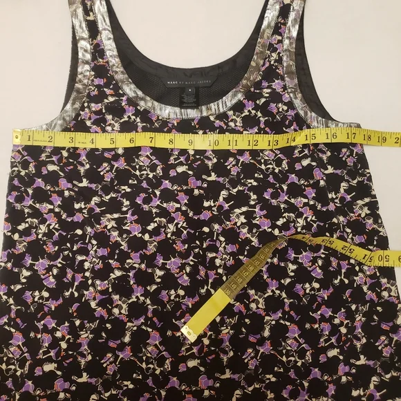 Marc Jacobs Abstract Sleeveless Silk Blouse Size S - Picture 11 of 13